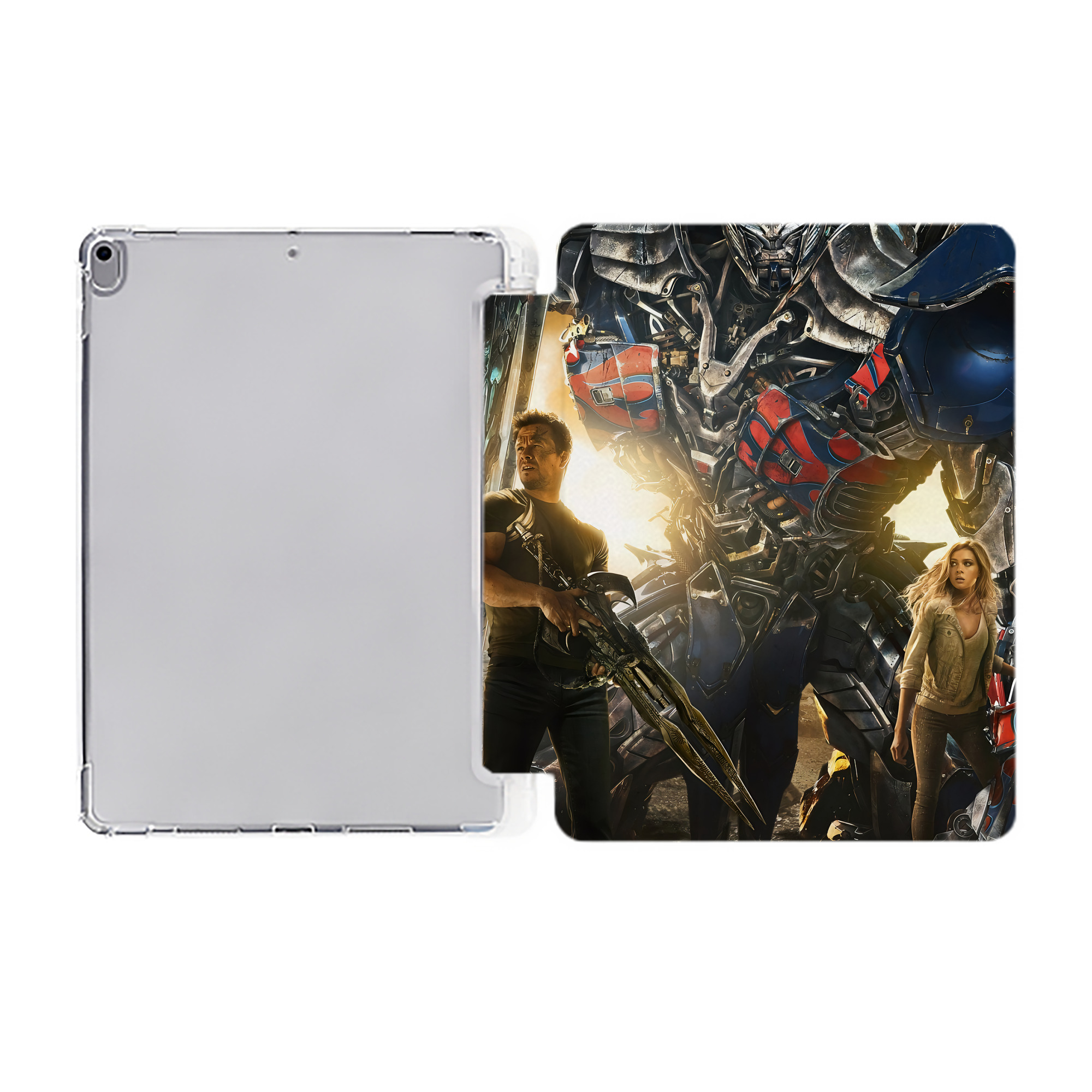 （画像用） Transformers トランスフォーマー IPad ケース ペン収納付き 三つ折りスタンド PUレザー×シリコン 対応機種9.5/10.5/10.9インチ